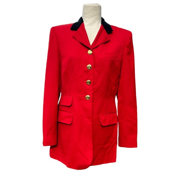 VINTAGE RALPH LAUREN RED EQUESTRIAN RIDING JACKET/ BLAZER Size 8 - Picture 3 of 13